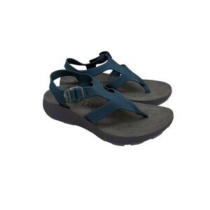 Tread Labs Albion Deep Blue Knit Arch Support Thong Sandals Shoes Womens size 6